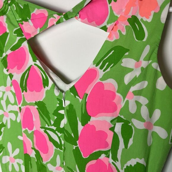 Lilly Pulitzer Freja Fit and Flare Dress Green Everything Nice Sz 0​ - Picture 6 of 10
